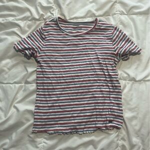 Lettuce trim red, white and blue baby tee